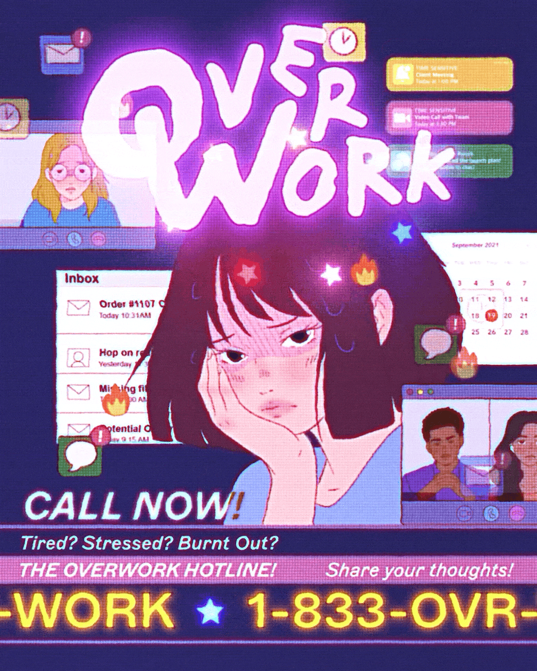 Dena Springer — Illustration, Animation, Custom-lettering for OverWork